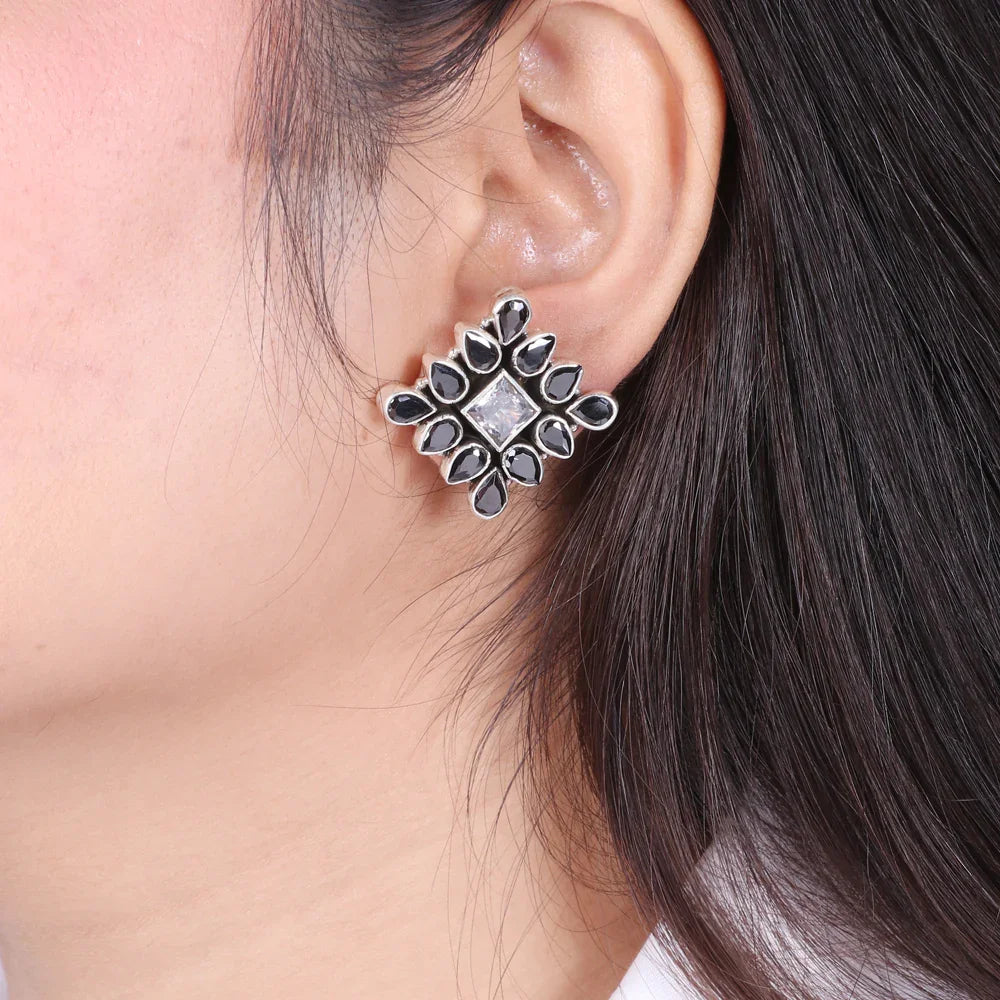 Grey Stone Square Studs image 0